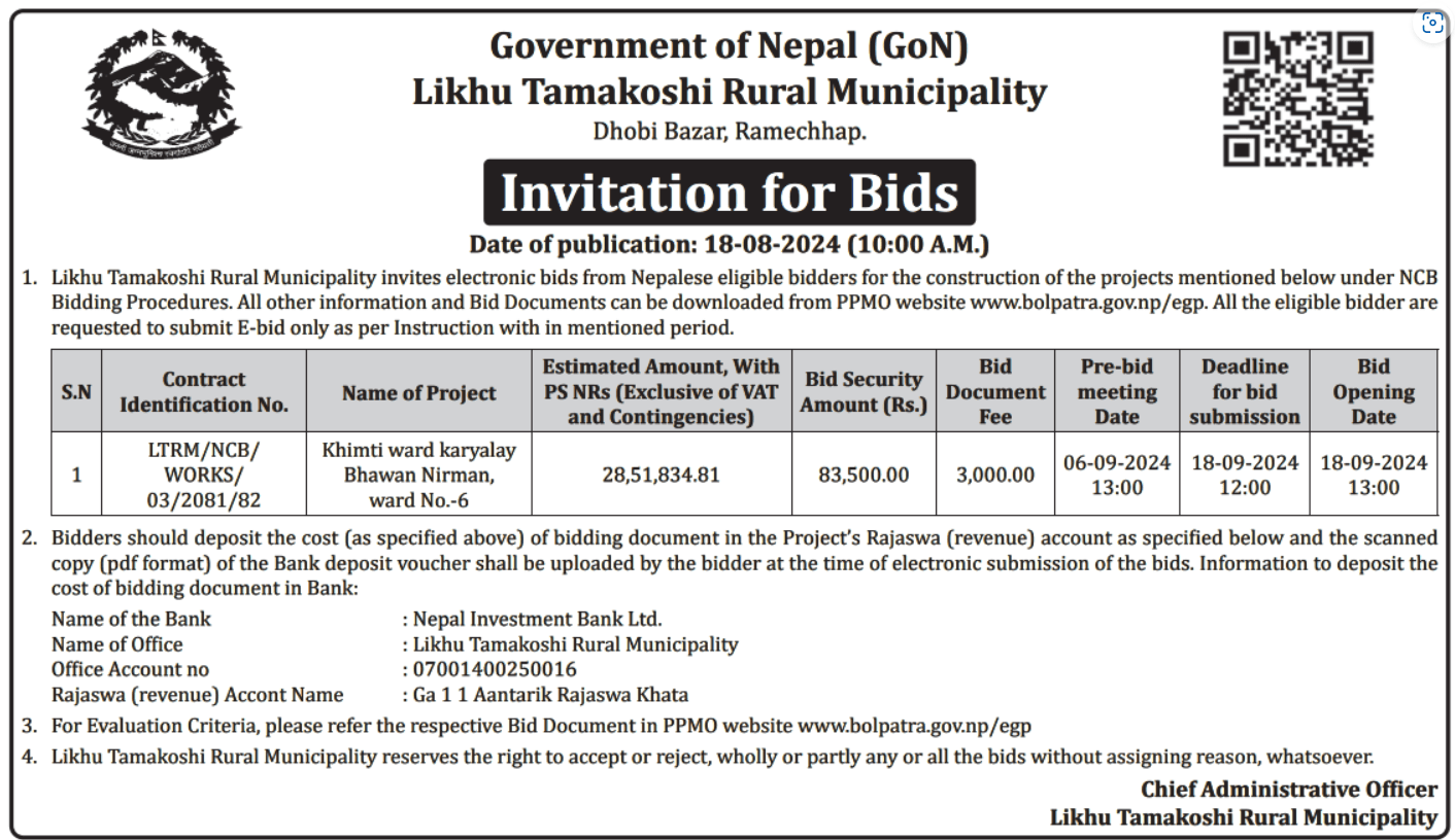 Invitation for Bids