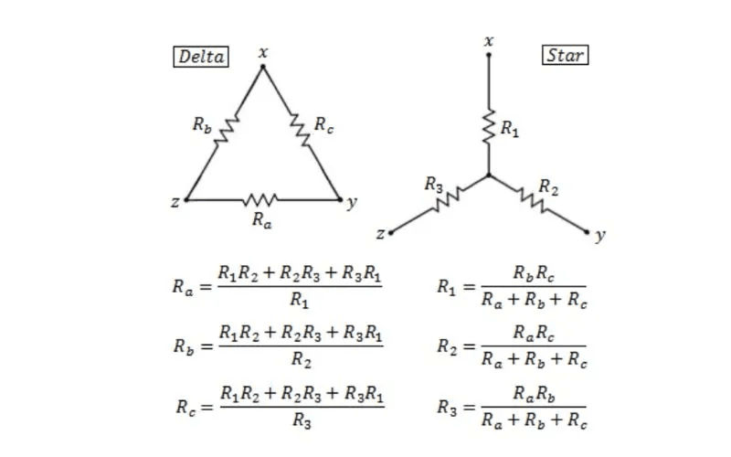 Star and delta circuit configurations